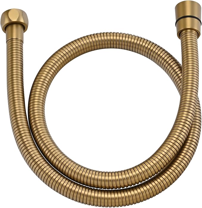 Shower Hose Extra Long 304 Stainless Steel Handheld Showerhead Hoses,Anti Winding Interface,With Brass Insert And Nut-durable ＆ Flexible Rv Shower Hose Replacement (Gold, 23 Inches)