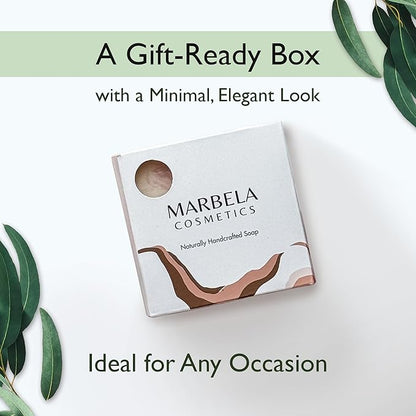 Marbela Cosmetics Natural Oats Handmade Soap Bar - Made in USA, Vegan Friendly, Palm Oil Free, Natural Bar Soap - Gentle Face & Body Soap for Daily Skin Care, Moisturizing & Nourishing - 3.5 oz