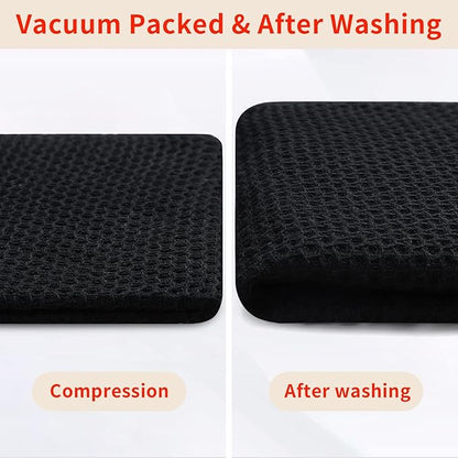 Homaxy 100% Cotton Oversized Waffle Weave Kitchen Dish Towels, Ultra Soft Absorbent Quick Drying Cleaning Towel, 20 x 28 Inches, 6-Pack, Black