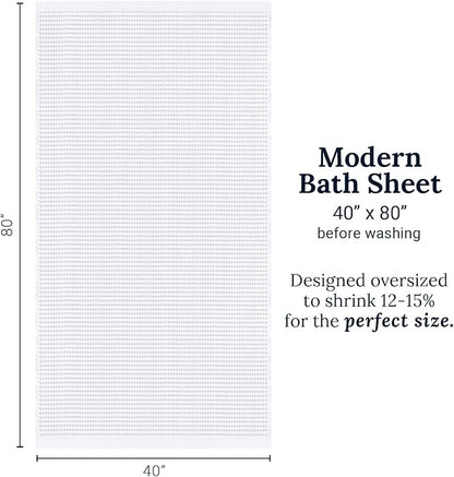 GILDEN TREE Waffle Bath Sheet Quick Dry Towel, Thin Luxury Bath Towels, Bath Sheets 40x80 Large Bath Towels, Modern Style (White)