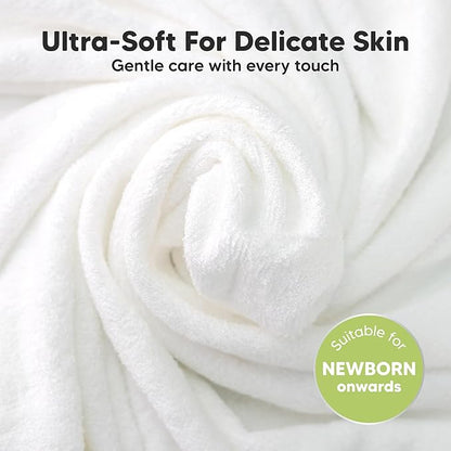 6-Pack Cotton Baby Washcloths for Newborn - Organic Cotton Muslin Soft Wash Cloths for Babies, Infant, Kids, Toddler Towels for Boy, Girl, Super Absorbent Face Cloths, Scratch-Free Baby Rags (Petals)