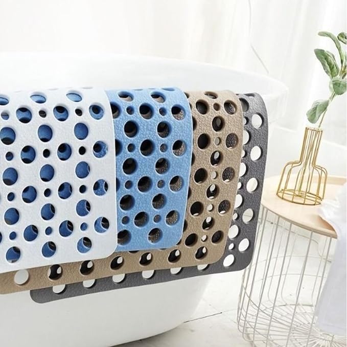 Casa and Beyond Shower Mat,Non Slip Bath Mat and Shower Mat with Suction Cups and Drain Holes,Bathroom Mat Easy to Clean Soft Machine Washable,Bathtub Mat Easy Dry&Cut (Pink,35" x 24"(Rectangular))