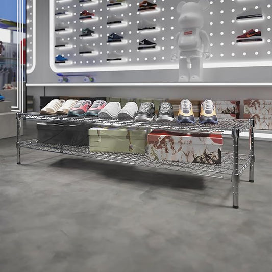 18" Deep x 60" Wide x 14" Height Wire Shelving Kit | 2-Tier | NSF Commercial Storage Rack Unit