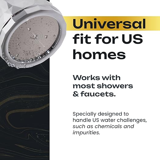 Shower with Internal Filter – Kit with 2 High-Pressure Water Softeners for Hard Water – Includes Replaceable Filters and Easy-Install Kits – Silver – My Purefilter