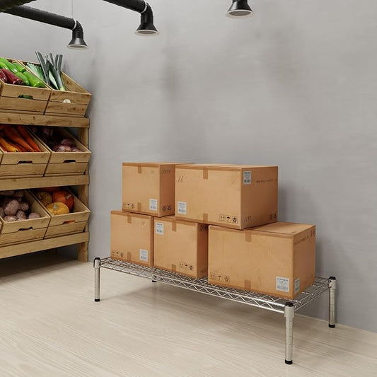 18" Deep x 42" Wide x 8" Height 1-Tier Wire Shelving Kit | NSF Commercial Storage Rack Unit