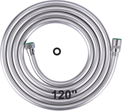 Aleasha Shower Hose, 120 Inches Extra Long Shower Head Hose Extension for Bathing Toilet Cleaning Dogs Bathing Chrome Handheld Shower Hose…
