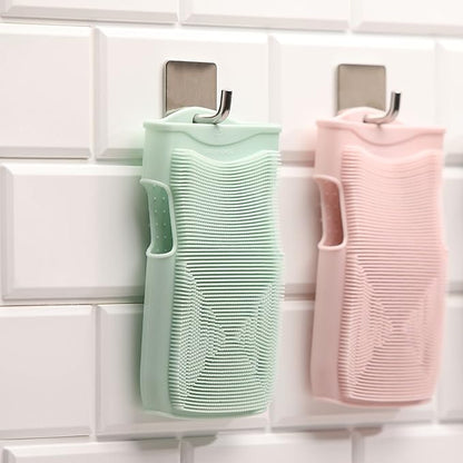 Innobaby Double Sided Silicone Massage Mitt Bath Scrubber Shower Brush & Scalp Massager/Pink