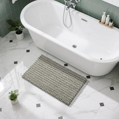 Yimobra Large Bathroom Rugs Non Slip Washable 36x24 Inch - Ultra Soft Absorbent Chenille Bath Mat, Quick Dry Shaggy Floor Carpet for Tub Shower, Sand Home Decor Accessories