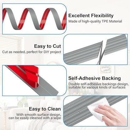 10FT Flexible Wall Corner Protector Moulding Trim, Peel and Stick Inside & Outside Wall Corner Guards Edge Protector,Self Adhesive Molding Trim Strip for Edge Ceiling