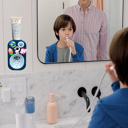 Automatic Kid Toothpaste Dispenser for Shower,Toothpaste Squeezer for Kids & Family, is Wall Mounted Bathroom Decor by Mr. Thumbs (1pc,Astronaut #2)