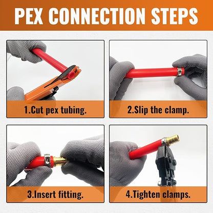 SUNGATOR 4-Pack Pex Drop Ear Elbow 1/2", No Lead Brass Fittings, UPC Certified, ASTM F1807