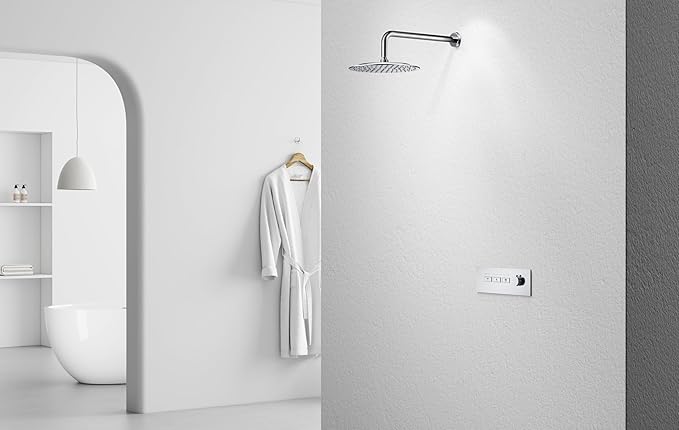 VBFF-Shower Head,rain shower head, 8 inch- Round Shower Head, 1.8 GPM Flow Rate, rainfall showerhead,VBFF11 (Chrome)
