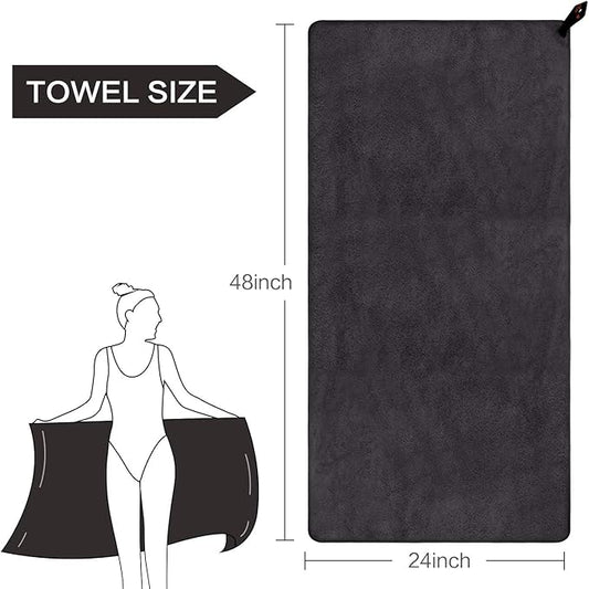 SUNLAND Microfiber Gym Bath Towel Ultra Soft Travel Camping Towel Super Absorbent Swimming Sport Towels for Adults and Children