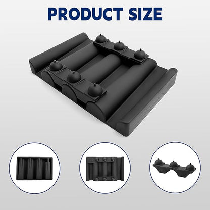 Soap Dish for Shower, Bathroom & Kitchen – Non-Slip, Self-Draining Design to Keep Soap Dry, Extend Soap Life – Easy to Clean, Compact & Durable (Black (Medium, 1 pcs)