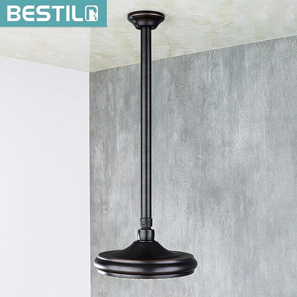 BESTILL 16 Inch Ceiling Mount Rain Shower Head Arm and Flange, Oil Rubbed Bronze