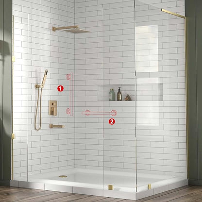 Lava Odoro Shower Grab Bar, Modern Set Stainless Steel Handicap Grab Bar for Bathtubs and Showers, Shower Safety Bar for Seniors Disabled, ADA-Compliant (Champagne Gold, 3 Pack 18", 24'', 36")