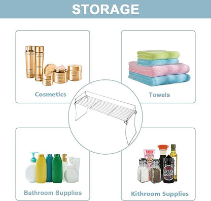 Metal The Sink Vanity Organizer, Bathroom or Kitchen Sink Organizer, Feminine Products Organizer (Chrome)