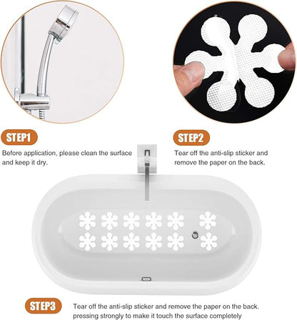 Bathtub Stickers Non-Slip, Safety Shower Treads Adhesive Appliques with Premium Scraper