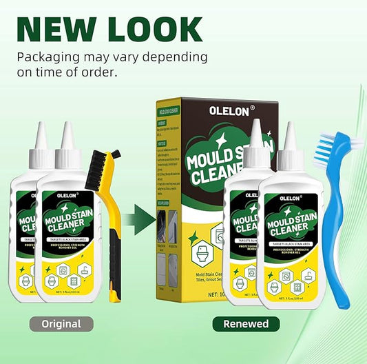 2 Pack Grout Cleaner Mou-ld Stain Remover Gel for Washing Machine Cleaner Shower Bathroom Seal and Grout Stain Remover with Brush