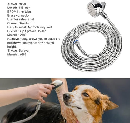Fafeicy Dog Shower Attachment Set, ABS Pet Washing Sprayer with Hose and Adjustable Water Modes, for Easy Bathing and Grooming