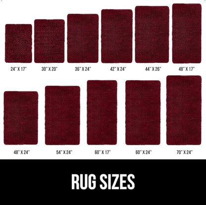 GORILLA GRIP Bath Rug Mat, Soft Absorbent Chenille, Quick Dry Microfiber Mats, Rubber Backing Washable Shower Floor Rugs, Bathmat Runner, US Designed Bathroom Home Decor Accessories 24x17, Burgundy