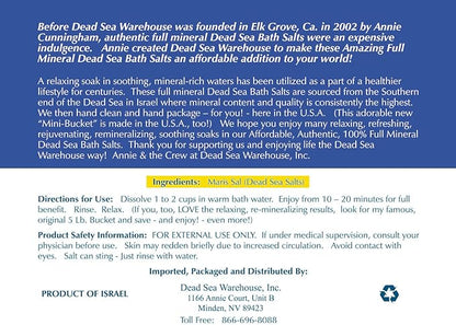 Dead Sea Warehouse - Dead Sea Salts for Soaking - 100% Dead Sea Mineral Bath Salts - Great for Soothing Muscles Aches, Relaxation, Alleviate Skin Issues - Unscented - 2 lbs - 2 Pack