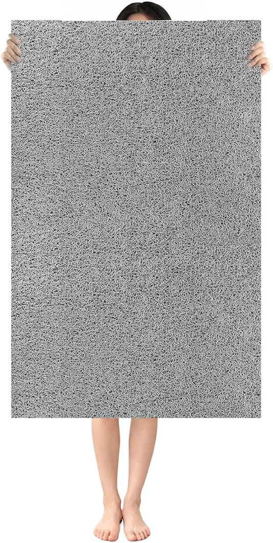 Shower Mat Non Slip: 47.2 x 31.5 Inch Extra Large Shower Mats for Inside Shower with Drain Hole - Soft PVC Loofah Anti Slip Shower Stall Mat for Walk-in Shower and Bathroom, Quick Drying