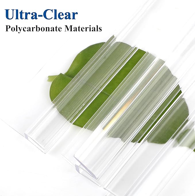 Frameless Shower Door Seal Strip 2 Pack x 39 Inch H for 3/8" Thick Glass Shower Door Side Seal Strip Bottom Seal Door Sweep, Ultra Clear Polycarbonate Stop Shower Leaks Create A Water Barrier