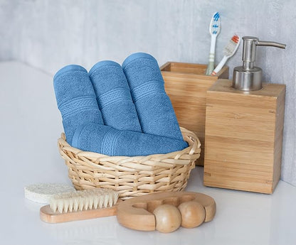 Utopia Towels 8 Piece Luxury Towel Set – Majestic Plush, Super Absorbent & Quicker-to-Dry, Thick 100% Ring Spun Cotton Towels for Bathroom, Spa & Hotel – 2 Bath, 2 Hand, 4 Washcloths, Electric Blue