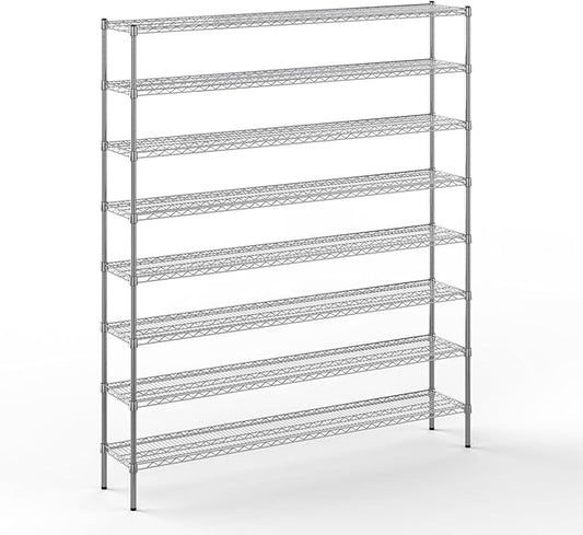 14" Deep x 72" Wide x 86" Height Wire Shelving Kit | 8-Tier | NSF Commercial Storage Rack Unit