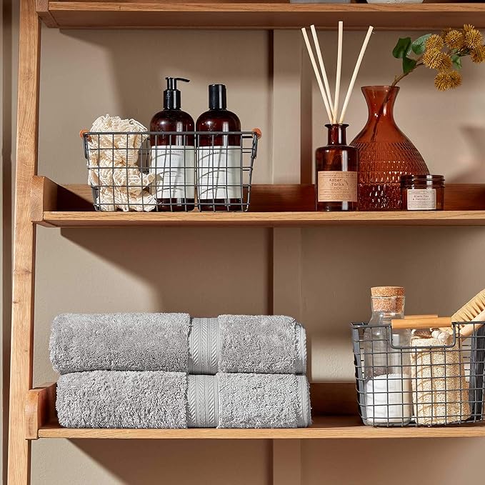 Christy Renaissance 6 Piece Gray Towel Set | 100% Egyptian Cotton | Luxury Bathroom Towels | Soft and Super Absorbent | 675 GSM | 2 Bath Sheet 2 Hand 2 Face | Dove Gray