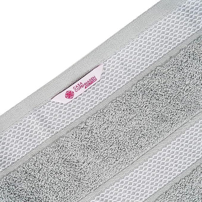 CASA COPENHAGEN Solitaire Towels, 4 Pieces Bath Towel Set- Grey Violet, 600 GSM Designed in Denmark Made of Soft Egyptian Cotton for Bathroom, Kitchen & Shower