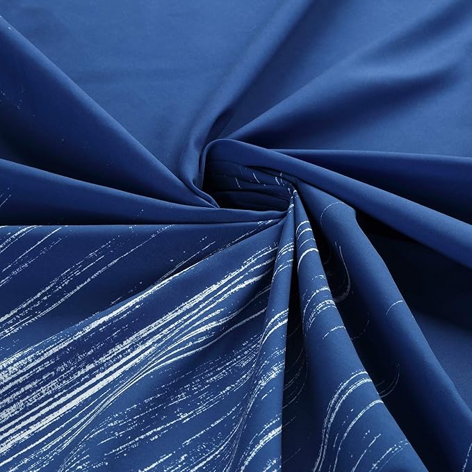 Long Fabric Shower Curtain, Royal Blue Ombre Shower Curtains for Bathroom, Modern Waterproof Bathroom Curtains, 72" W x 78" H