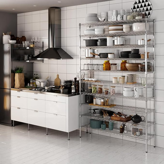 14" Deep x 54" Wide x 86" Height x Wire Shelving Kit | 10-Tier | NSF Commercial Storage Rack Unit