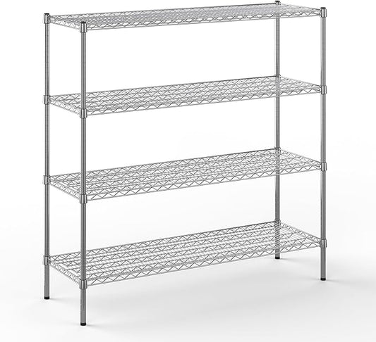 18" Deep x 54" Wide x 54" Height Wire Shelving Kit | 4-Tier | NSF Commercial Storage Rack Unit