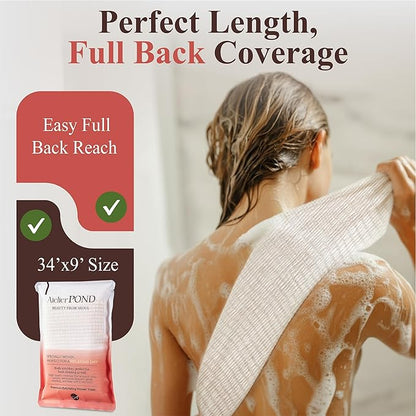 Korean Exfoliating Washcloth – Non Irritating Cotton-Blend Exfoliating Shower Towel for Sensitive Skin (Soft Orange – Gentle Exfoliation)