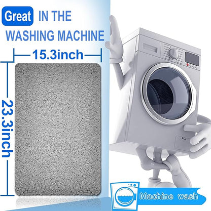 Shower Mats Non Slip for Elderly, 16x24’Lager Loofah Shower Mat, Loofah Bath Mats for Shower for Elderly-Grey