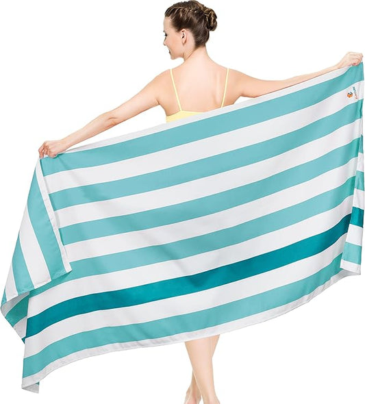 SUN CUBE Microfiber Beach Towel, Quick Dry Sand Free Beach Towel, Lightweight, Compact for Travel Swim Sports Camping, Packable Sand Resistant Towel Adult, Light Blue 60x30 Inches