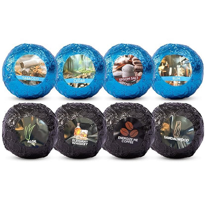 Bath Bombs for Men - Mens Relaxing Bath Bombs Gift Set - Organic with Masculine Scents for Him - 2.5 Oz Each - Gift Set of 8 Scented with Natural Essential Oils for Boyfriend, Husband or Father