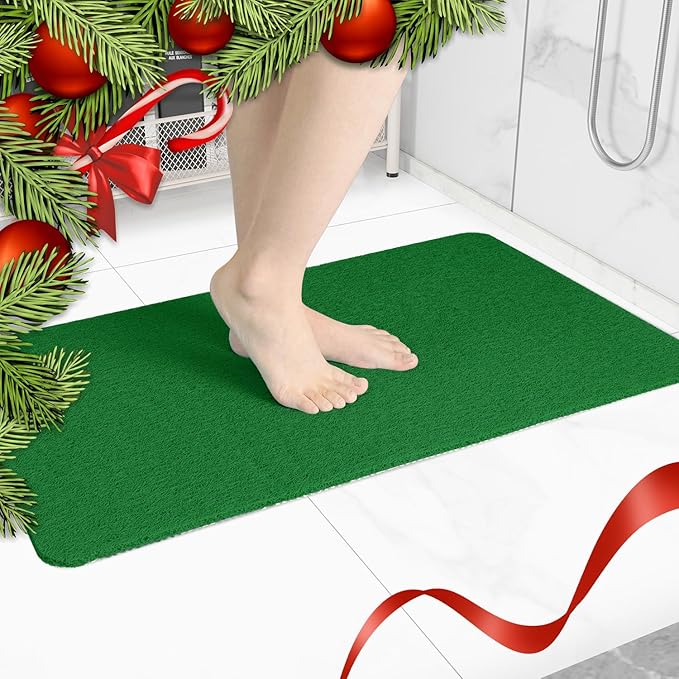 Non-Slip Bathtub Mat, Anti Slip Shower Mat, Fast Drying Bathtub Mats, Foot Scrubber Mat, Anti Slip Mat for Tub, Floor, Bathroom, Kitchen, Home, Hotel (Dark Green 36"×24")