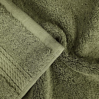 Superior Egyptian Cotton Pile Bath Towel Set of 4, Ultra Soft Luxury Towels, Thick Plush Essentials, Absorbent Heavyweight, Guest Bath, Hotel, Spa, Home Bathroom, Shower Basics, Forest Green