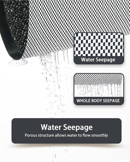 Mecko Non Slip Shower Mats,17x30 Inch,Anti-Slip Bathtub Mats with Suction Cups for Bathroom, Foot Scrubber Loofah Bath Mats for Shower, Quick Drying Shower Stall Mats for Wet Areas (Black)