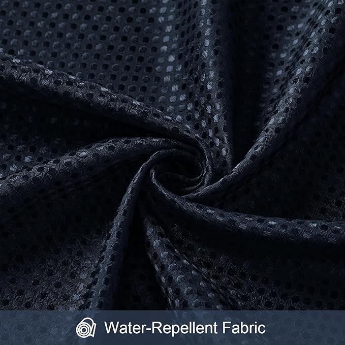 3 in 1 Stall Half Size Navy Blue Shower Curtain Set-36 W x 72 H, Modern Waffle Waterproof Fabric and PEVA Liner Set with Stainless Steel Hooks