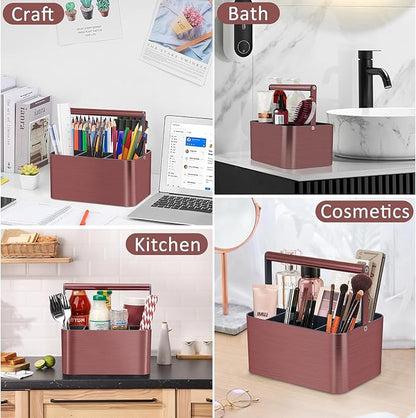 Shower Caddy Portable for College Dorm Room Essential, Bathroom Caddy Organizer with Handle and Adjustable Dividers, Shower Storage Tote, Plastic Shower Basket Bin for Shampoo Toiletry