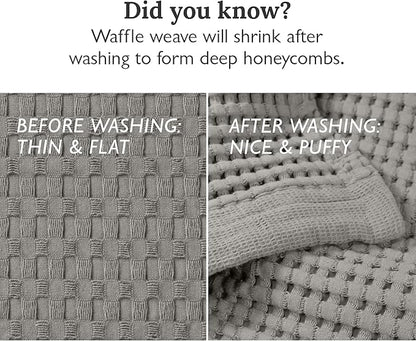 GILDEN TREE Waffle Bath Sheet Quick Dry Towel, Thin Luxury Bath Towels, 40x80 Large Bath Towels 2 Pack Bath Sheets, Modern Style (Pewter)