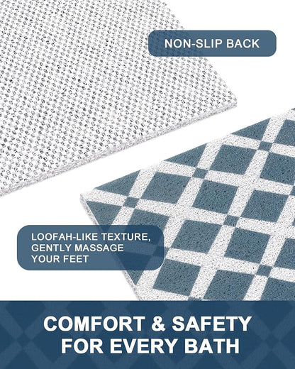 Shower Mat Non Slip - Quick Drying Anti Slip Shower Mats for Inside Shower, Soft PVC Loofah Foot Scrubber Mat, Extra Large Bath Mat for Shower, Tub, Bathroom, Floor, Kitchen, Home, Pool, Hotel