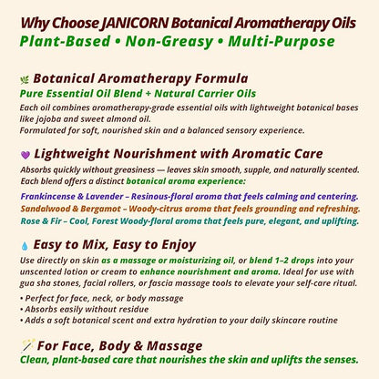 Frankincense & Lavender Aromatherapy Body & Massage Oil – Lightweight Hydration with a Warm Resinous-Floral Essential Oil Aroma for a Balanced Daily Use Experience, 1 fl oz / 30 ml