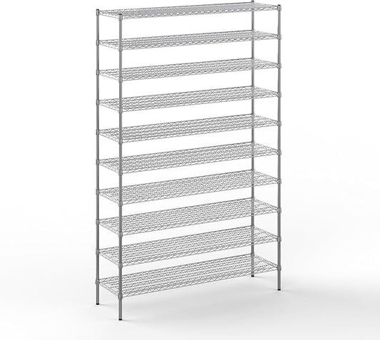 18" Deep x 60" Wide x 96" Height Wire Shelving Kit | 10-Tier | NSF Commercial Storage Rack Unit
