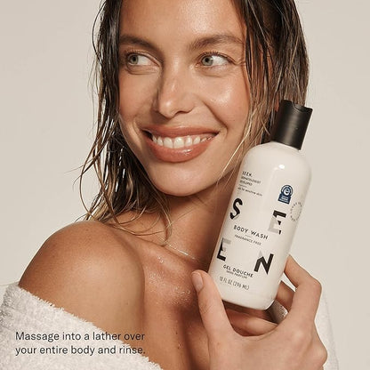 SEEN Body Wash Eco-Refill, Fragrance Free - Non-Comedogenic & Non-Irritating Body Wash- Dermatologist-Developed - Safe for Sensitive, Eczema & Acne Prone Skin