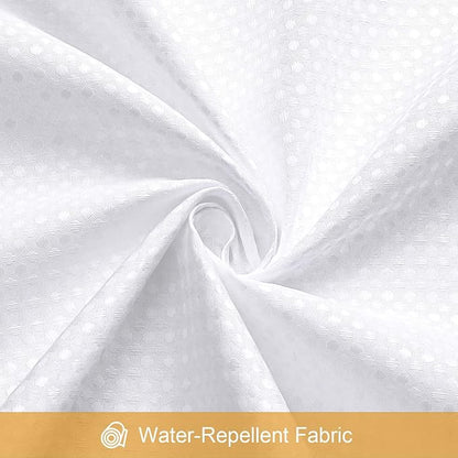 3 in 1 Long Shower Curtain Set-72 W x 78 H, White Waffle and PEVA Liner Set with 12 Stainless Steel Hooks, Waterproof Fabric for Bathroom